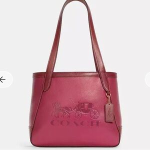 Coach Tote 27 in Colorblock Horse and Carriage in Bright Violet
